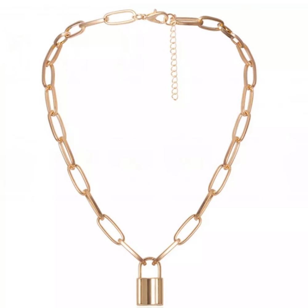 Lock Pendant Necklace - Padlock Charm - Picture 11 of 11